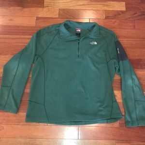 NORTHFACE GREEN FLEECE 1/4 ZIP! SIZE XL!